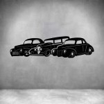 3 Vintage Cars - Stone Grey L 1000 X H 260MM