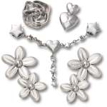 Silver Meta Floral 5 Pack Jibbitz - Multi Osfa
