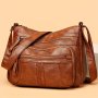 Casual Vintage Hobo Shoulder Bag Solid Color Crossbody Bag Classic Purse For Shopping