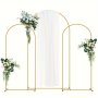 Metal Arch Backdrop Stand Kit For Balloons - Golden Arched Frame For Birthday Wedding Bridal Shower Anniversary Shower Decor Graduation Photos Home Garden Plant