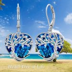 1PAIR Tree Of Life Dangle Earrings Synthetic Crystal Pendant Earrings Birthday Anniversary Christmas Gifts