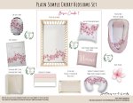 Cot Duvet Bedding Floral Plain Simple Cherry Blossoms