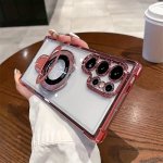 Soft Phone Case For Samsung Galaxy S24 S23 S22 Ultra With Functional Magnetic Kickstand Support Wireless Charging Phone Cover Fo