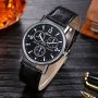 Three-eye Watch Men's Fashion Belt Quartz Watch Classic Men's Three-eye Watch Men's Quartz Gift Watch