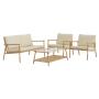 Wicker & Aluminium 4 Piece Patio Furniture Set Beige