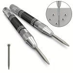 Automatic Center Punch 12.7CM Heavy Duty Steel Spring Center Punch With Adjustable Tension Punching Tool Suitable For Metal Wood