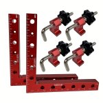 1 2SETS 90 Degree Positioning Squares Right Angle Clamps - Aluminum Alloy Carpenter Corner Clamping Square Tool For Picture Fram