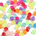 50PCS Assorted Colorful 8MM Acrylic Dice Beads Set Multicolor Game Pieces For Diy Jewelry Making Necklaces Bracelets Keychains C