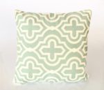 Duck Egg Blue Crosses Embroidered Cushion 50X50CM