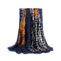 Ladies Scarf Shawl Wrap Cotton - Navy Blue