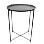 Trends - Black Round Table With Tube Leg - 35X47CM
