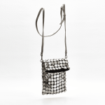 Boho Silver Leather Passport Bag - Silver Leather