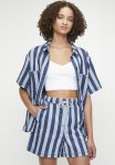 Denim Knit Stripe Shorts - Blue & White Stripe