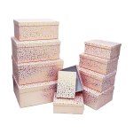 Nesting Box Set Pale Pink Gold Foil 10PC