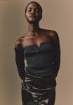 Rib-knit Off-the-shoulder Top - Dark Green