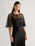 Scarlett Sequin Cape - 0 Black