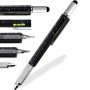 6 In 1 Multifunctional Tool Pen For Construction Tools Gift Tool Pen Multifunctional Technology Pen With 1.0MM Black Ballpoint Pen Ruler Handwriting Pen Level Screwdriver