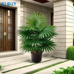 Large Simulated Palm Tree +3PCS Simulated Dragonflies - Realistic Green Plants For Home And Office Decoration Suitable For Weddi