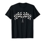 Racing Car Checkered Finish Line Flag Automobile Motor Race T-Shirt