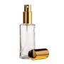 50ML Clear Glass Round Perfume Bottle With Gold Spray & Gold Cap 18/410