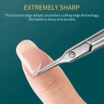 1PC 2PCS Ultra Thin Stainless Steel Cuticle Scissors - Precision Nail Bending Tool Odorless Ideal For Foot Hand & Nail Care