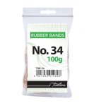 - No. 34 Rubber Bands - 100GM 100 X 3MM - Pack Of 10