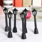 6PCS Dollhouse Desktop Ornaments Micro Landscape Ornaments Model Lamp Street Lamp Simulation Lamp Creative Small Ornaments Decor