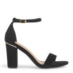 Black Nylon Block Heels