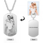 CNE105274 - Personalized Men's Photo Dog Tag Necklace Stainless Steel