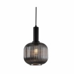 Jackie Cut Glass Pendant Light Black Amber Clear - Clear
