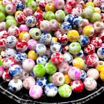50PCS 8MM Splash Ink Acrylic Round Loose Beads For Jewelry Making Diy Special Bracelet Necklace Handmade Beading Craft Supplies