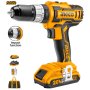 Impact Drill Cordless Ingco 20V 2 Bat Lit 2AH