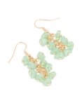 Goldair Gold Green Stone Chip Bunch Drop Earrings