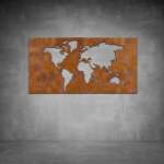 World Map Wall Art - 1040 X 535 X 20 Matt White Outdoor
