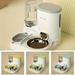 Integrated Automatic Cat Water Fountain Food Dispenser Set With Stainless Steel Bowl Detachable And Washable 2 In 1 Pet Self Fee