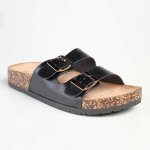 Comfort Slide Fashion Sandals - Distressed Black - 9