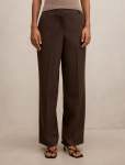 Bree Pinstripe Mid Rise Pants - 16 Choc Pinstripe Suit