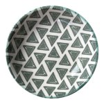 Grey Triangles Ceramic Flat Bowl 9W2HCM