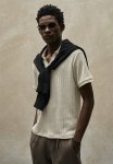 Regular Fit Hole-patterned Polo Shirt - White