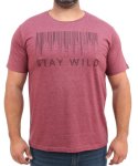 Mens Printed Stay Wild Tee - 10XL Burgandy