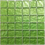 Green Metallic Texture Mosaic Lime Tiles Sheet Size 15X15CM