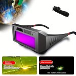 1PC Auto Darkening Welding Helmets Automatic Light Change Auto Darkening Anti- Eyes Shied Goggle Glasses Solar Energy Eyes Glass