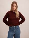 Ellie Cuff Detail Sweater - XL Vintage Merlot