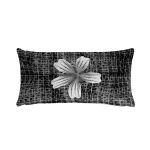 Geranium Renardi Black White Oblong Luxury Scatter By Annette Heymans