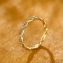 Fashion Intertwined Ring 14k Gold Plated Paved Micro Zirconia Silvery / Rosy / Golden Make Your Call Match Daily Outfits Party Accessory