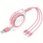 3-IN-1 Retractable USB Charging Cable - With Built-in Hidden Phone Stand