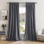 2PCS Dark Grey Italian Flannel Dutch Flannel Blackout Curtains French Velvet Cloth Curtains Bedroom Study Soundproofing Curtains Vintage Color Texture Autumn Curtains Suitable For