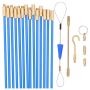 30 Feet Fiberglass Fish Tape Rods With Hook And Hole Kit In Tube