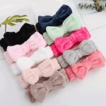 Polyester Bow Knot Headbands - Elegant Cute Hair Accessories For Beauty Routine Plush Facial Skincare Headband For Women Color M