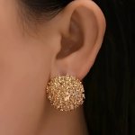 Geometric Round Shaped Stud Earrings Irregular Statement Earrings For Women For Daily Wear